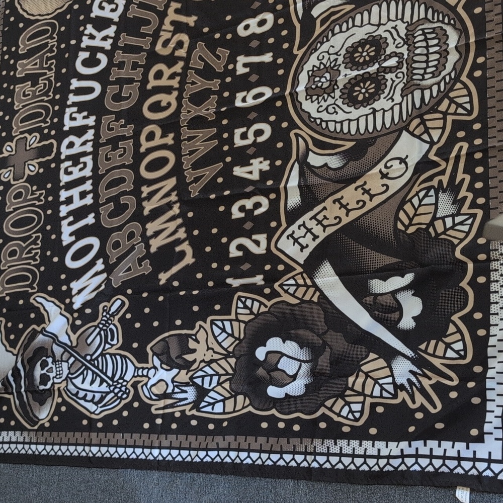 TooFast Day Of The Dead Ouija Board Shower Curtain - Picture 6 of 7